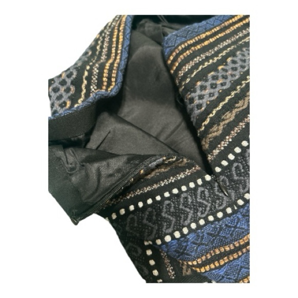 Gryphon Striped Patterned Skirt - Blue and Black - Picture 5 of 6